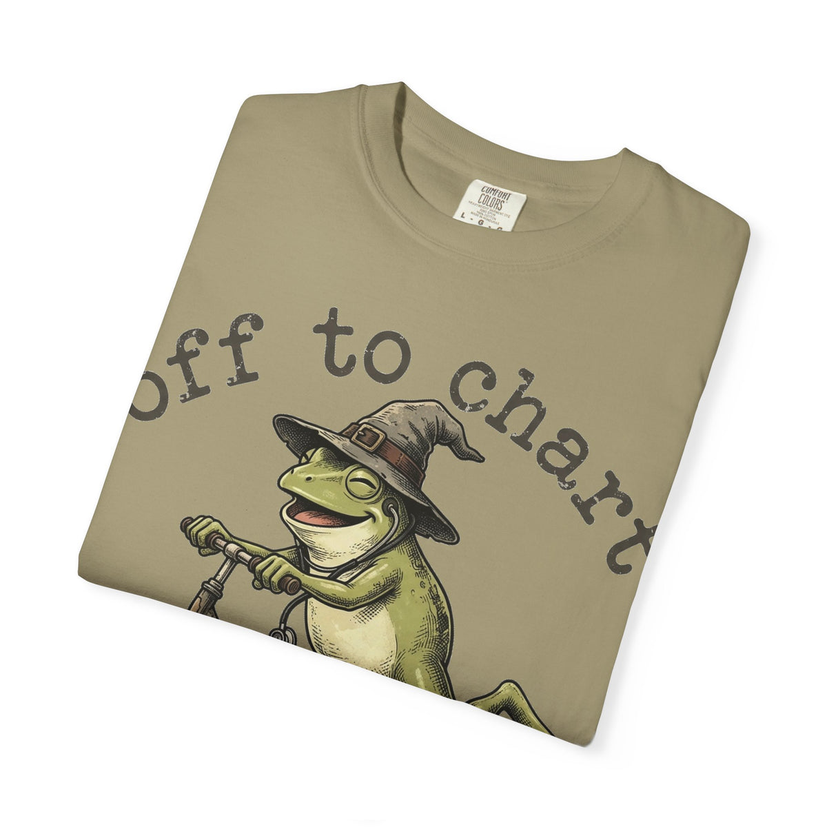 Off To Chart Grinning Frog Shirt, Nurse Frog Scooter Tee, Funny Charting Shirt, RN Gift