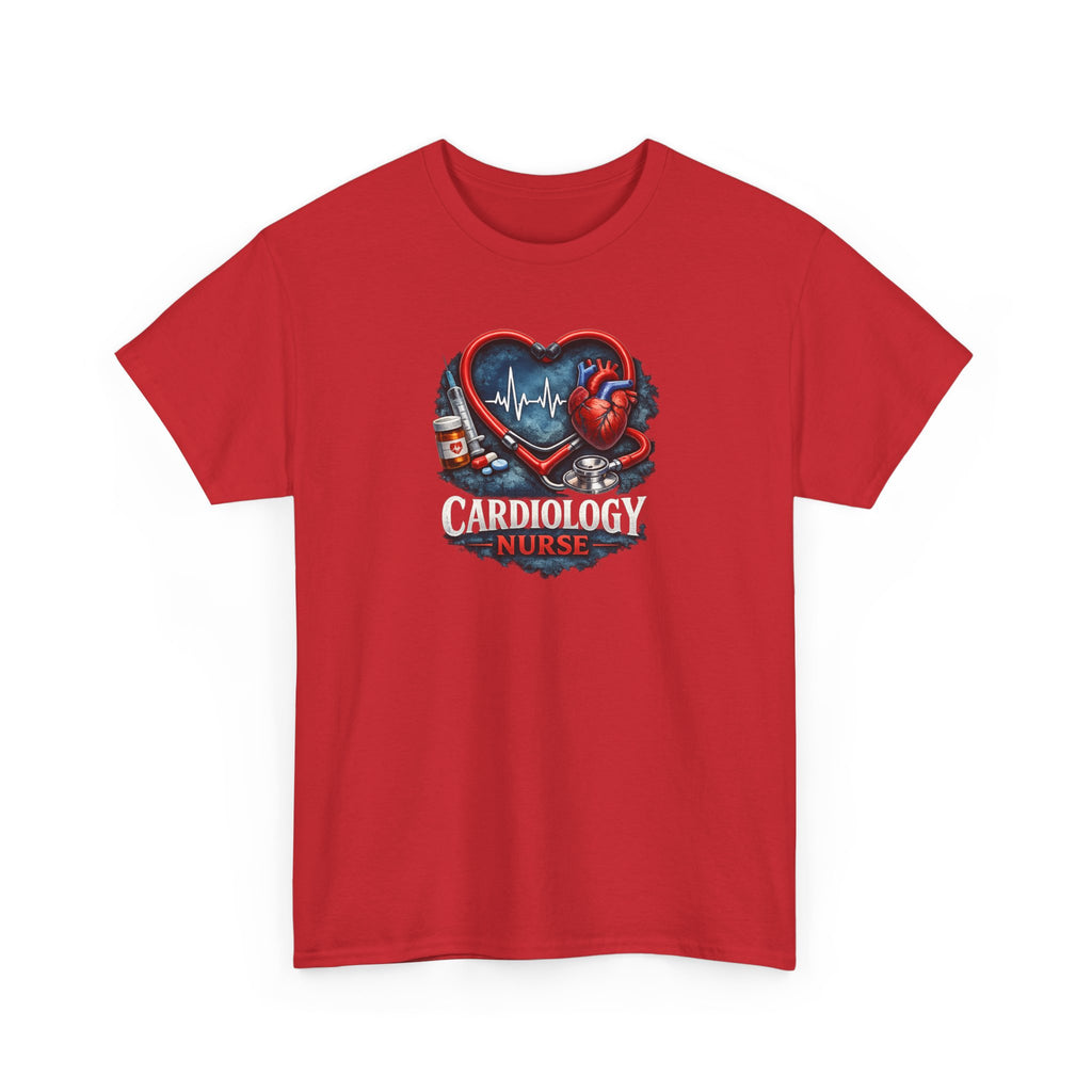 Cardiology Nurse T-Shirt — Heartbeat Stethoscope Design