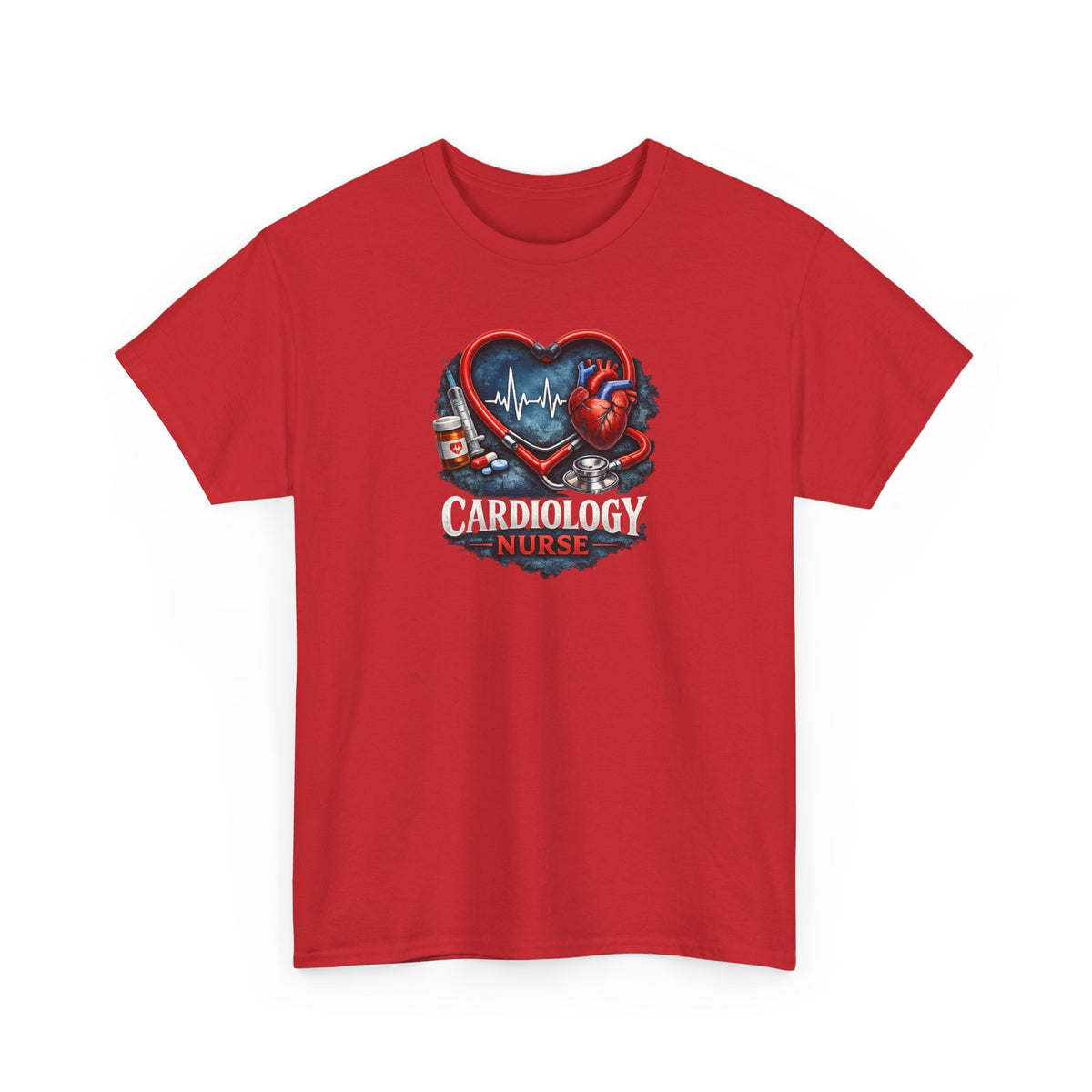 Cardiology Nurse T-Shirt — Heartbeat Stethoscope Design