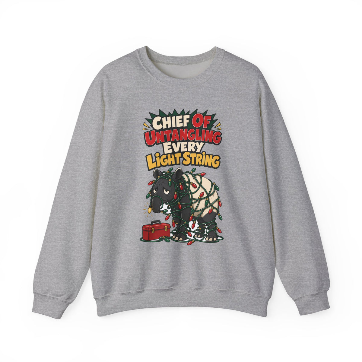Funny Christmas Dad Sweatshirt Chief Of Untangling Every Light String Shirt, Funny Dad Gift, Christmas Gift, Funny Tee