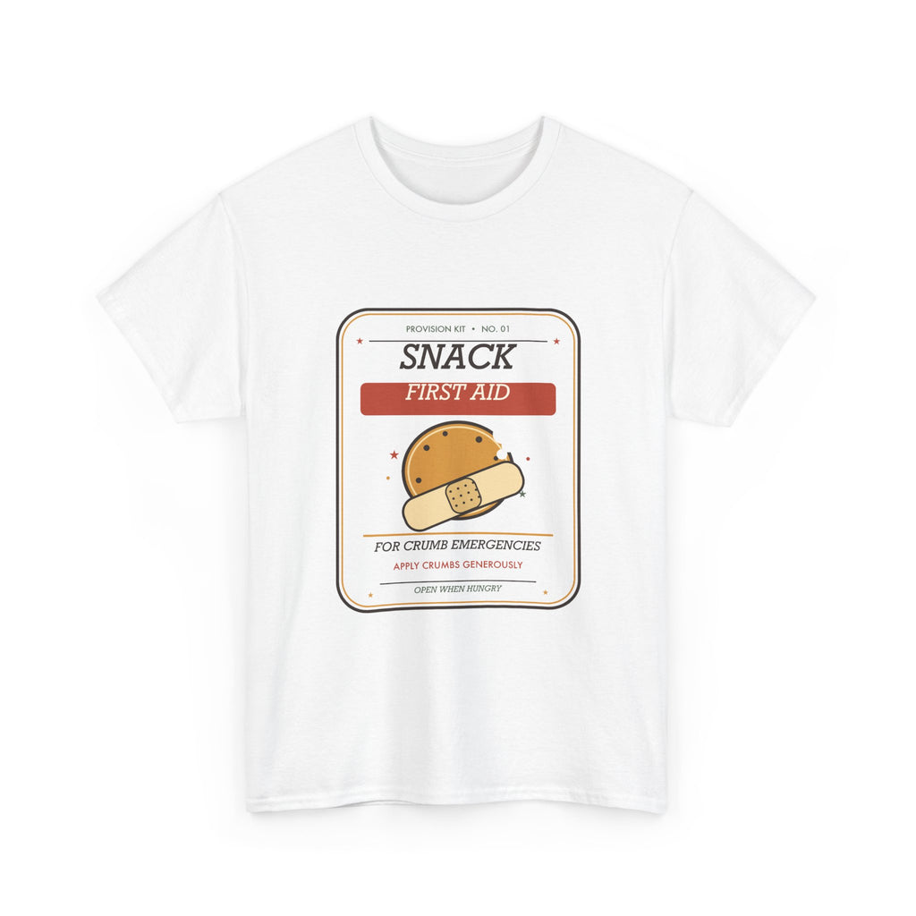 Snack First Aid Tee — Apply Crumbs Generously | Funny Cookie Shirt