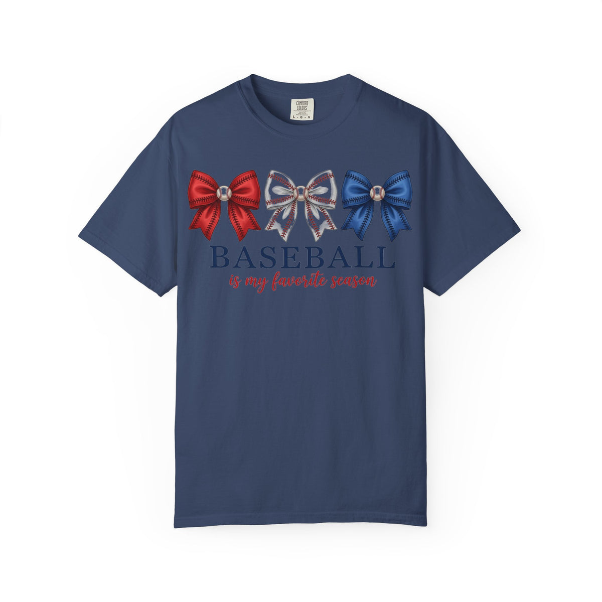 Baseball Is My Favorite Season Tee, Small Bow Trio Baseball Shirt, Coquette Sports Mom Shirt, Game Day Gift