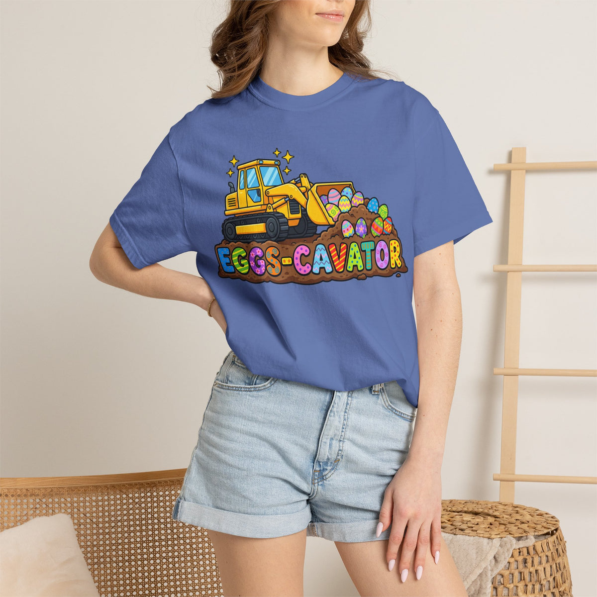 Eggs-Cavator Shirt, Funny Easter Digger Tee, Construction Easter Egg Shirt, Toddler Boy Easter Gift