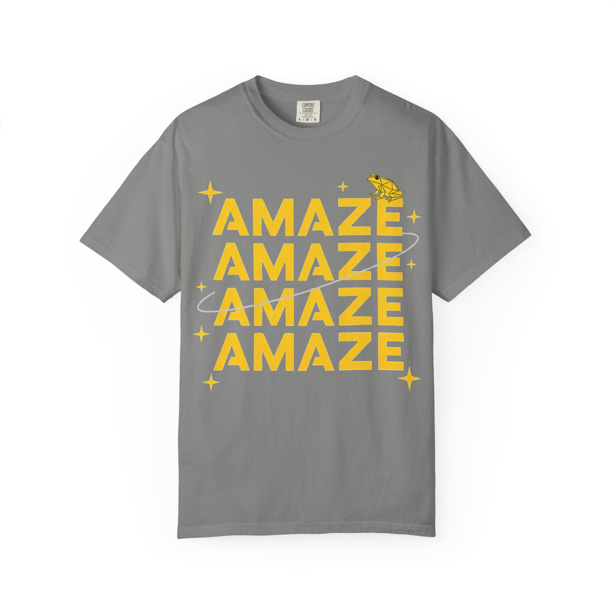 Amaze Amaze Amaze Amaze Shirt, Four Line Retro Type Tee, Frog Sparkle Graphic Shirt, Trendy Gift