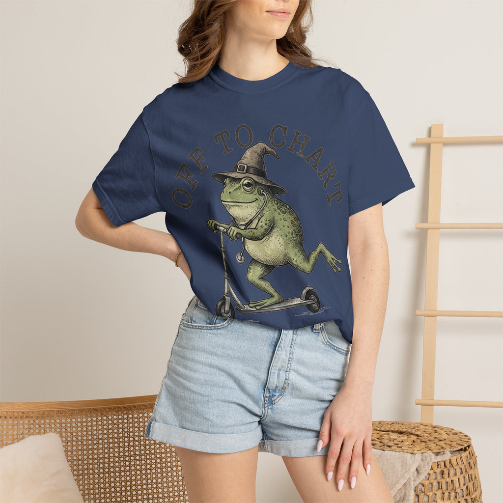 Off To Chart Bold Shirt, Engraved Frog Nurse Scooter Tee, Funny Night Shift Shirt, Nurse Gift