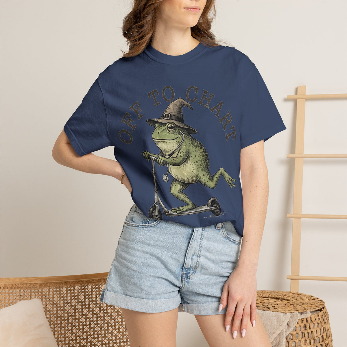 Off To Chart Bold Shirt, Engraved Frog Nurse Scooter Tee, Funny Night Shift Shirt, Nurse Gift