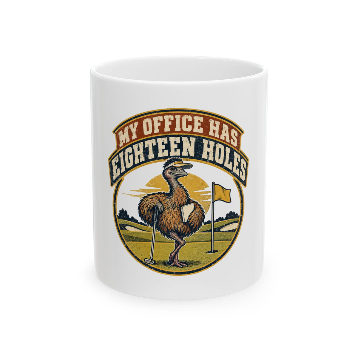 My Office Has Eighteen Holes Mug, Funny Retirement Gift for Coworker, Retired Christmas Gift, Coffee Mug 11oz 15oz