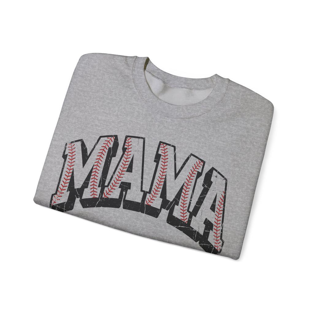 Baseball Mama Sweatshirt, Distressed Baseball Stitch Letters Sweatshirt, Baseball Mom Gift, Game Day Varsity Sweatshirt, Softball Mama Sweat