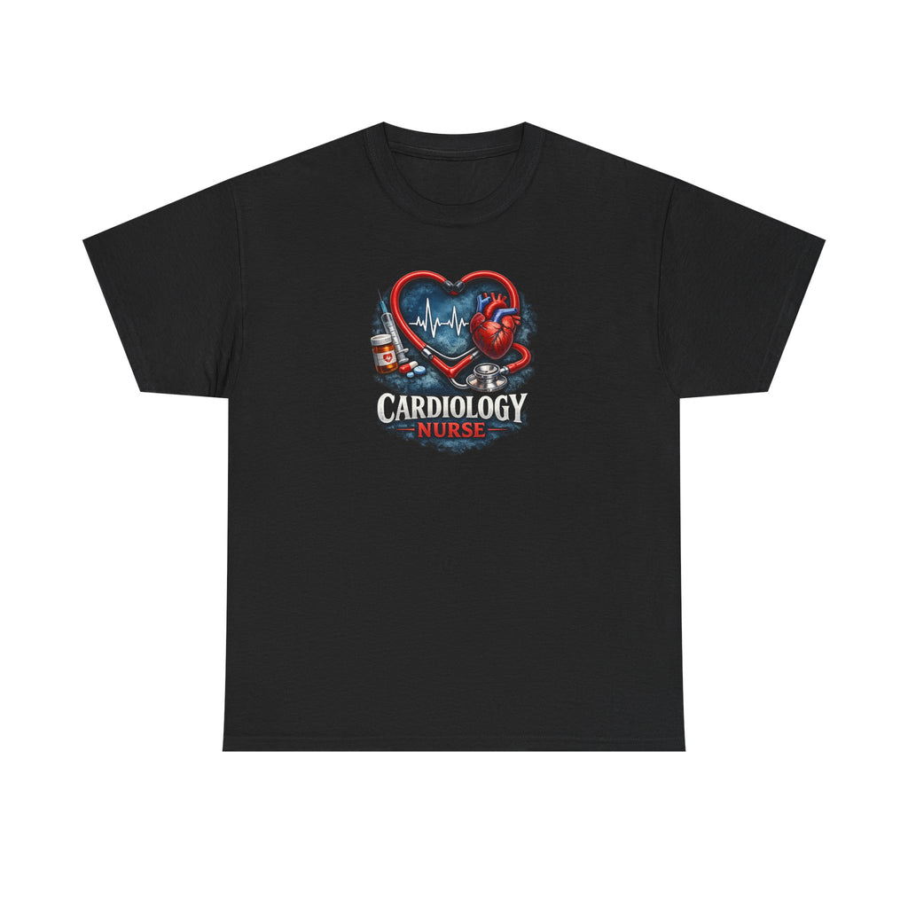 Cardiology Nurse T-Shirt — Heartbeat Stethoscope Design
