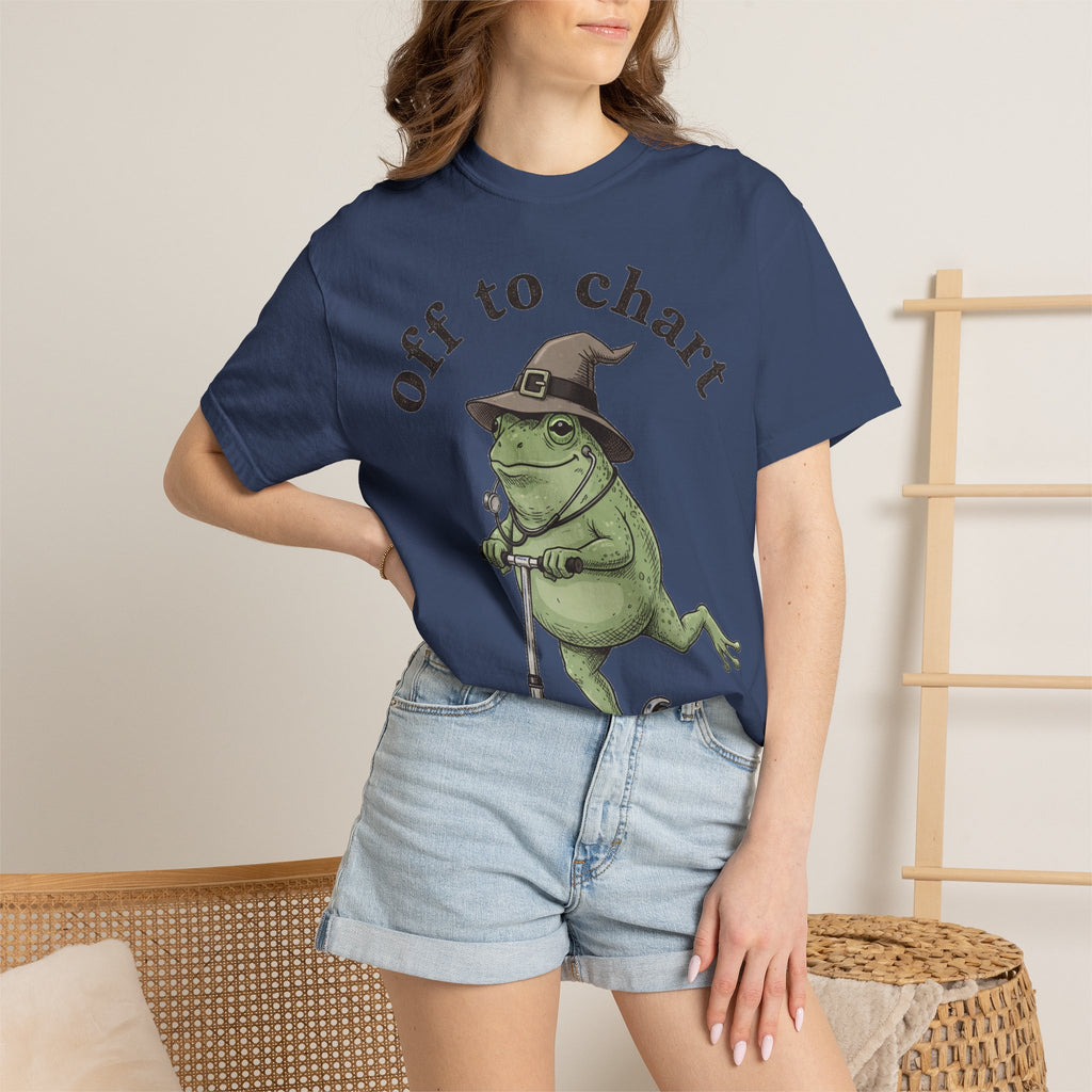 Off To Chart Shirt, Witch Hat Frog Nurse Scooter Tee, Funny Charting RN Shirt, Nurse Gift