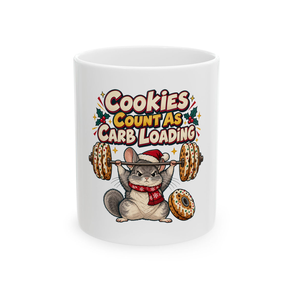 Cookies Count As Carb Loading Mug, Funny Gym Lover Christmas Gift, Secret Santa Stocking Stuffer, 11oz 15oz Coffee Mug