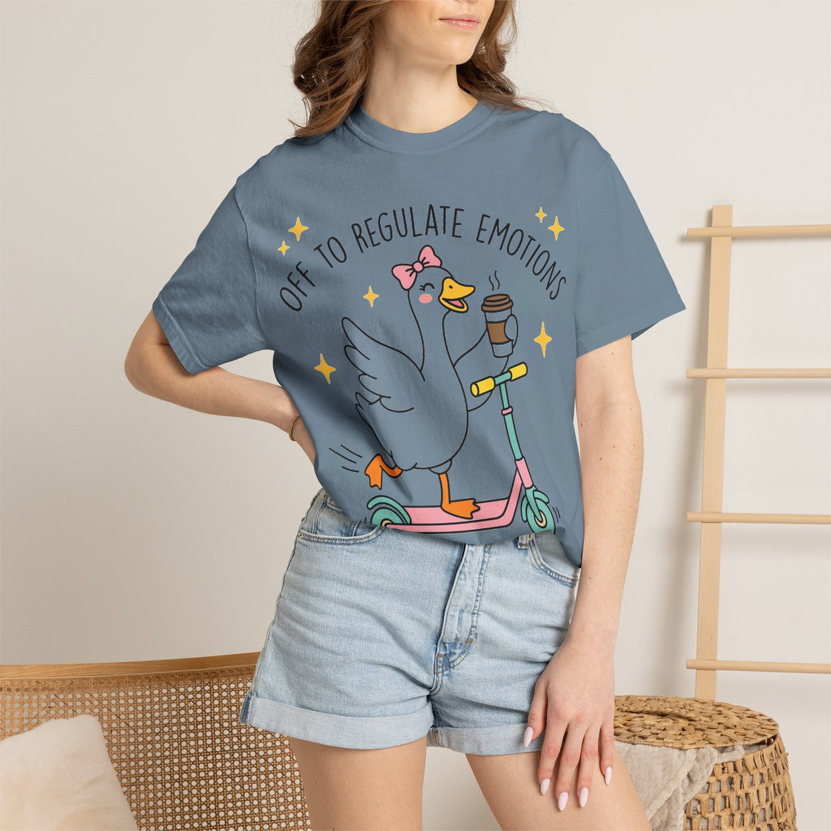 Off To Regulate Emotions Wide Shirt, Scooter Goose Coffee Tee, Funny Mental Health Shirt, Counselor Gift