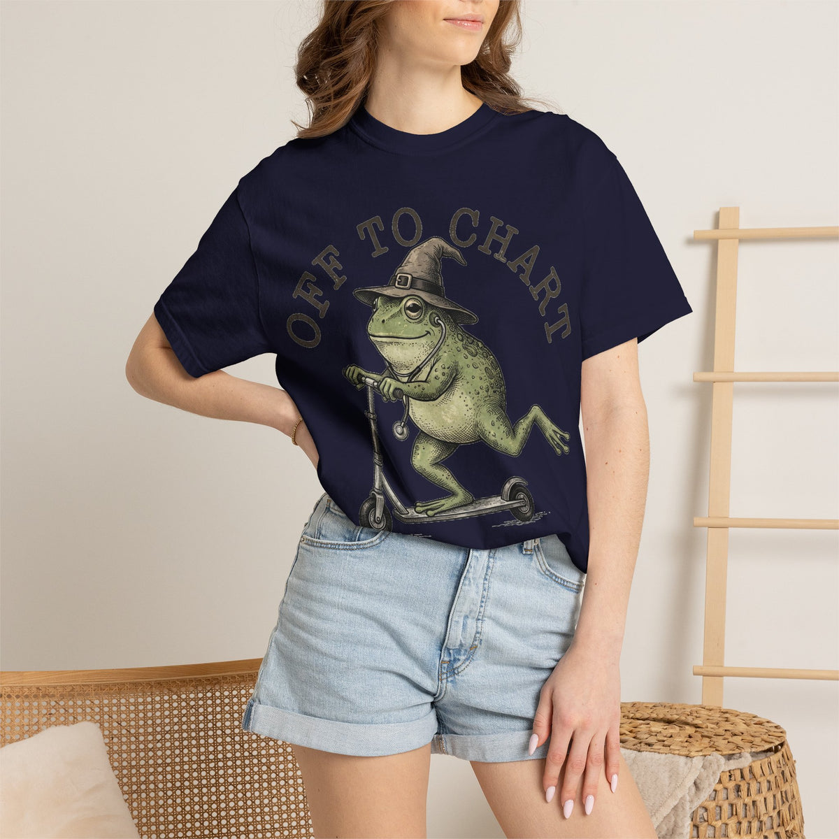 Off To Chart Bold Shirt, Engraved Frog Nurse Scooter Tee, Funny Night Shift Shirt, Nurse Gift