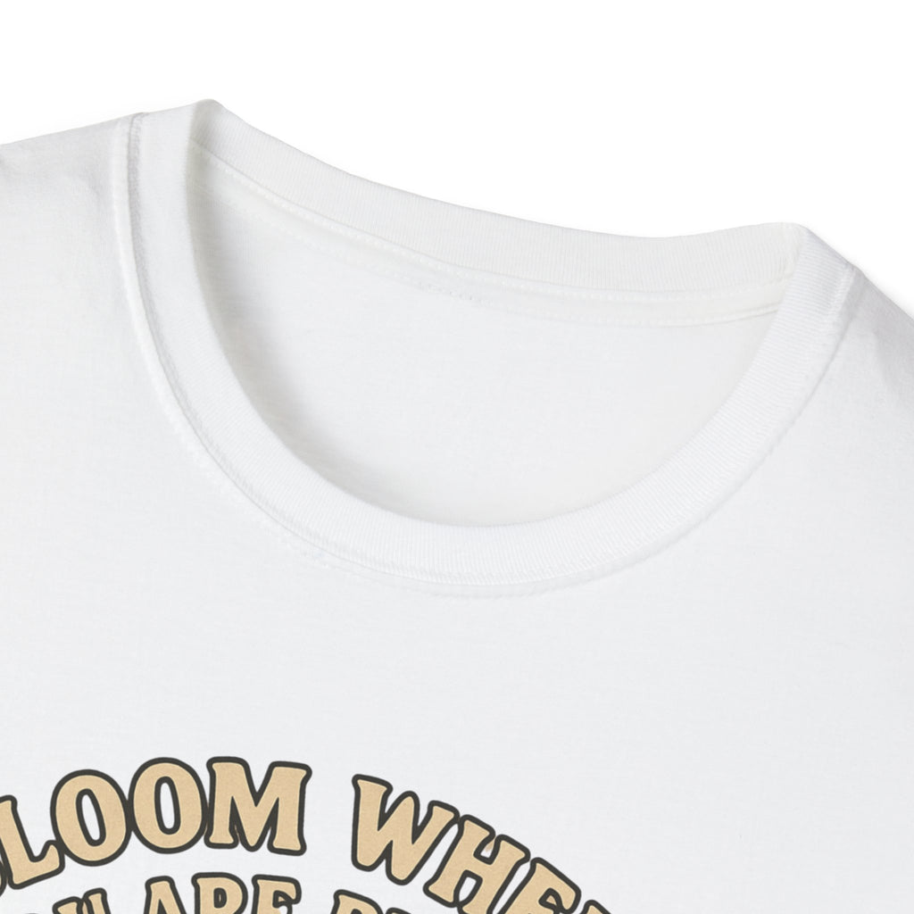 Bloom Where You Are Planted T-Shirt — Vintage Car & Rose Graphic Tee