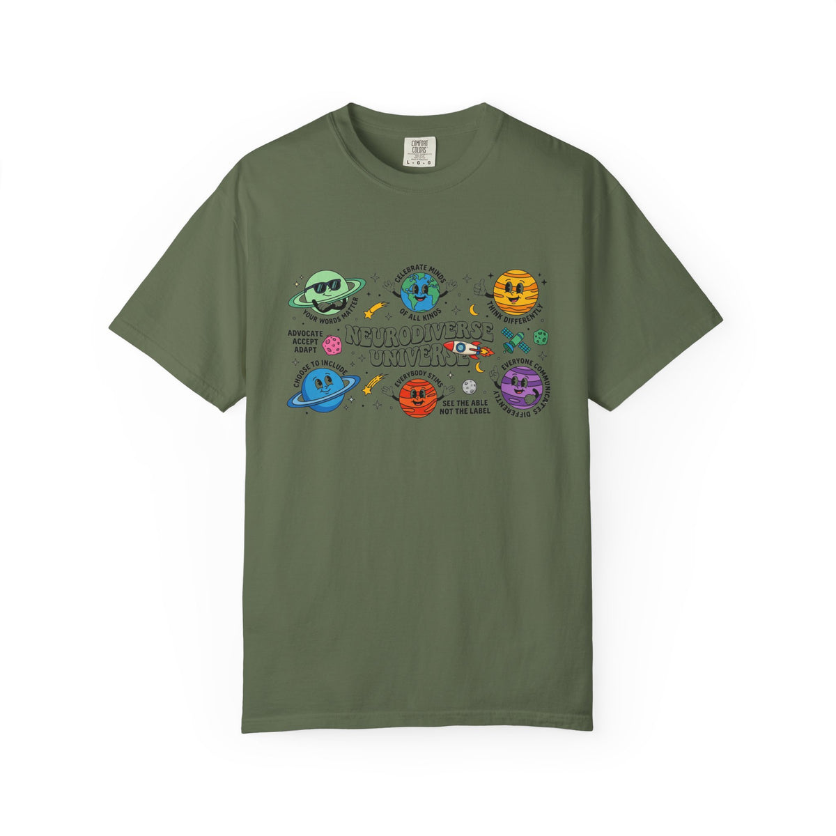 Neurodiverse Universe Wide Shirt, Autism Acceptance Planets Tee, Inclusion Teacher Shirt, SPED Gift
