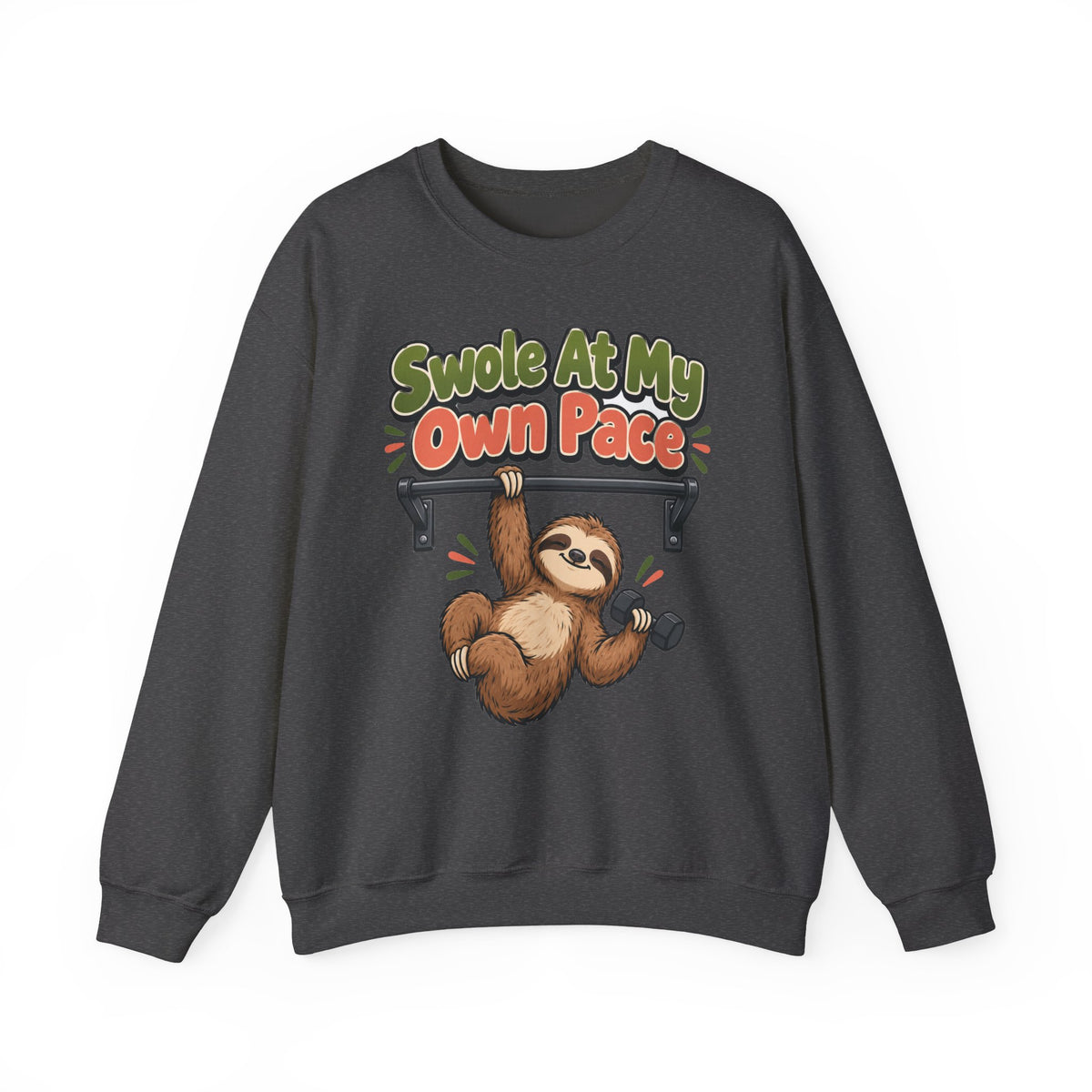 Funny Gym Sweatshirt Swole At My Own Pace | Sloth Weightlifting Sweatshirt | Funny Workout Sweatshirt | Gym Gift