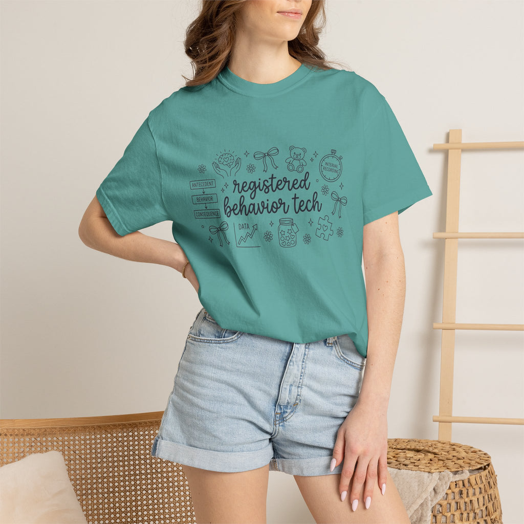 Registered Behavior Tech Script Shirt, ABA Therapy Doodle Tee, RBT Gift Shirt, Behavior Technician Tee