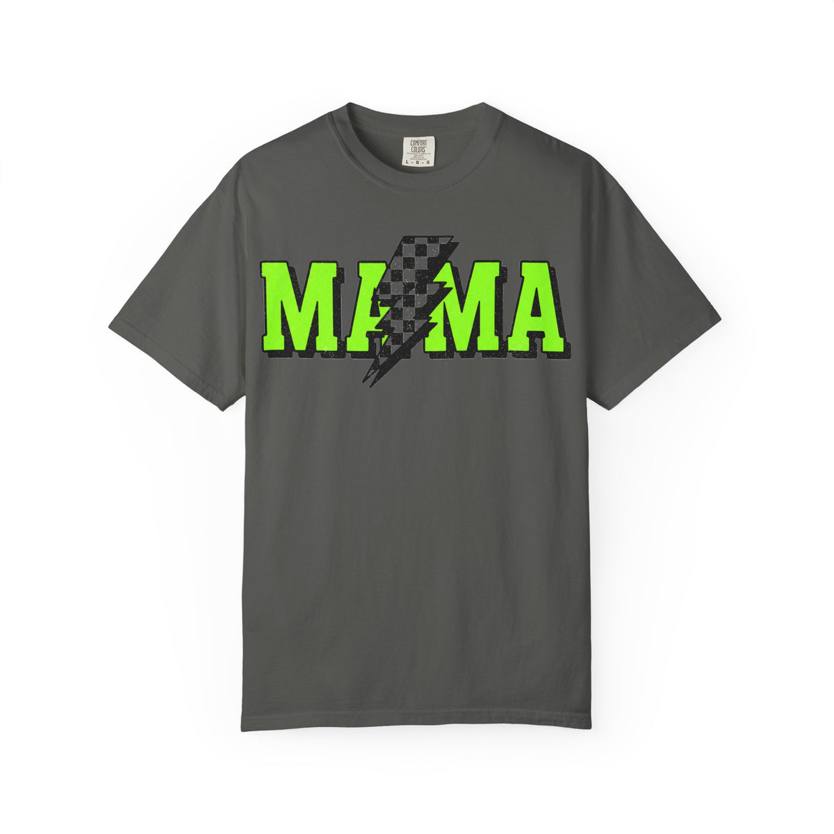 Mama Checkered Bolt Shirt, Green Lightning Mom Tee, Edgy Mama Shirt, Mothers Day Gift