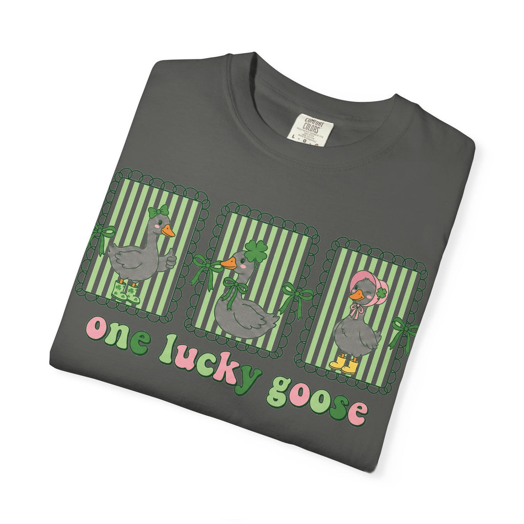 One Lucky Goose Shirt, St Patricks Day Goose Trio Tee, Funny Irish Shirt, Shamrock Gift