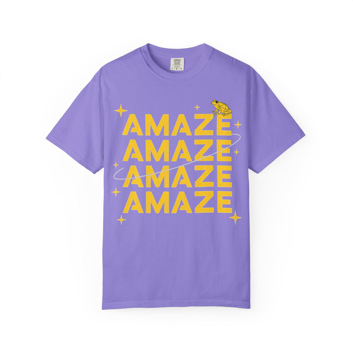 Amaze Amaze Amaze Amaze Shirt, Four Line Retro Type Tee, Frog Sparkle Graphic Shirt, Trendy Gift
