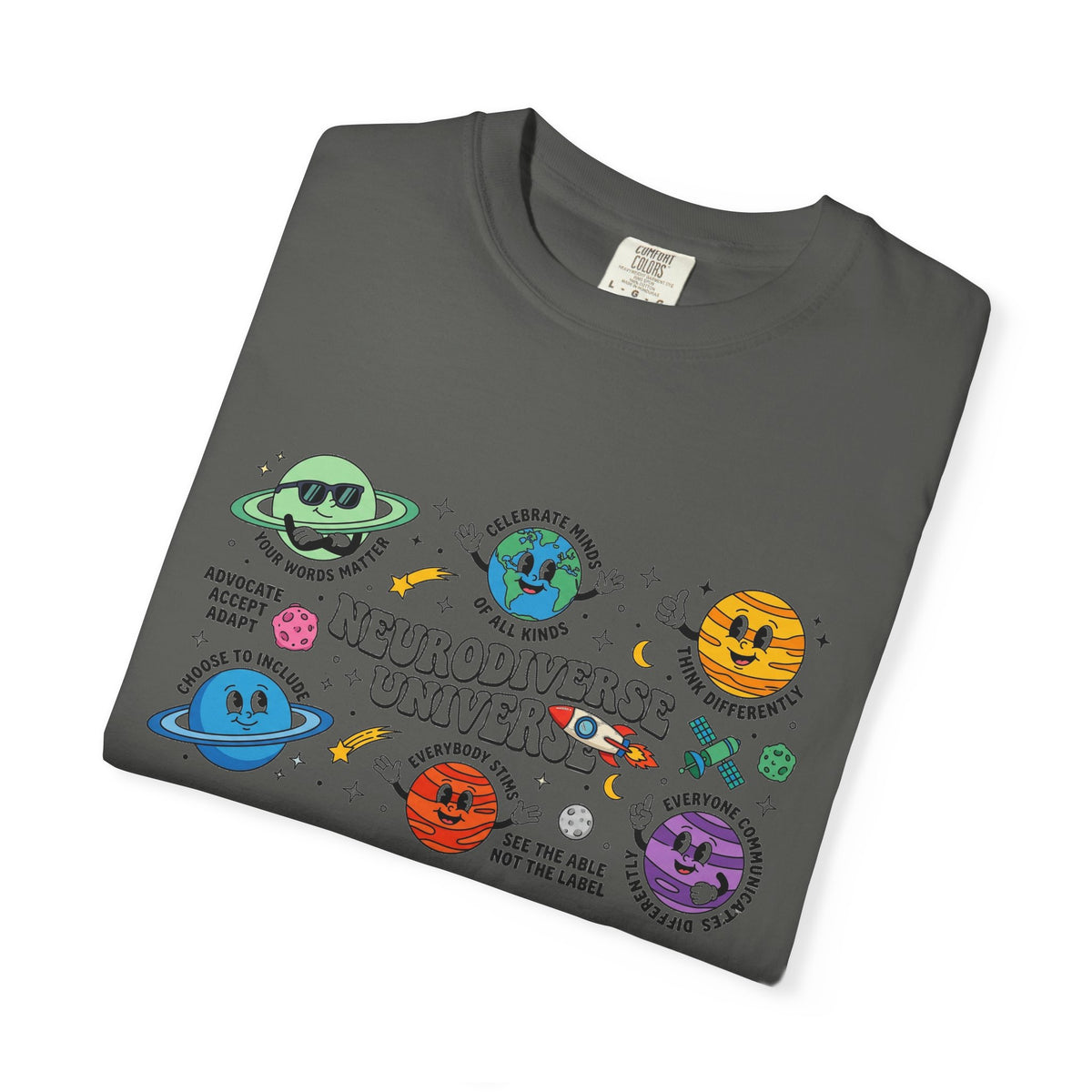 Neurodiverse Universe Wide Shirt, Autism Acceptance Planets Tee, Inclusion Teacher Shirt, SPED Gift