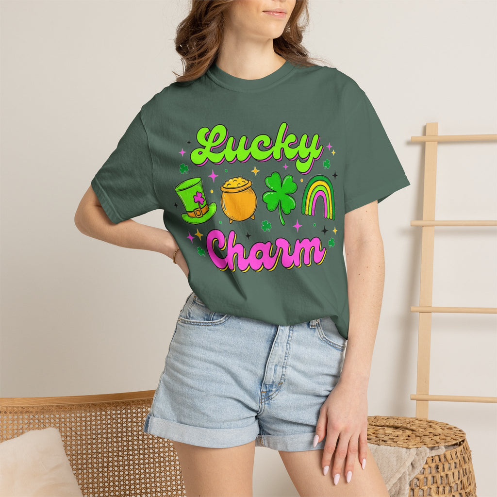 Lucky Charm Shirt, Retro St Patricks Day Doodle Tee, Pot Of Gold Rainbow Shirt, Irish Gift