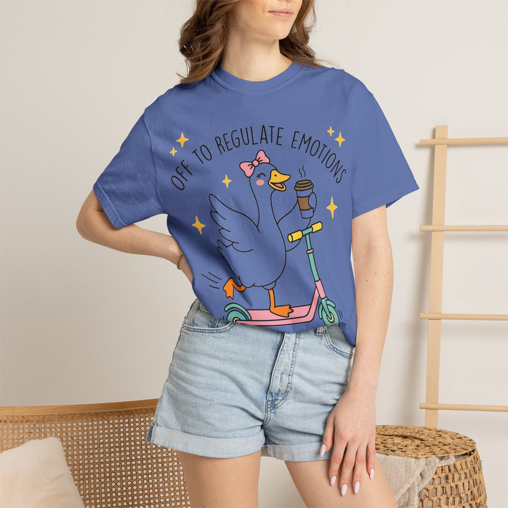 Off To Regulate Emotions Wide Shirt, Scooter Goose Coffee Tee, Funny Mental Health Shirt, Counselor Gift