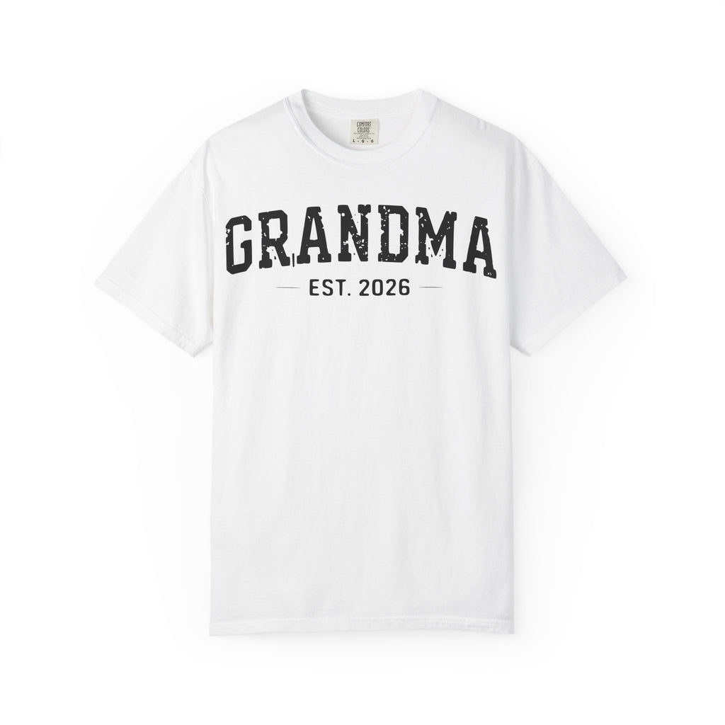 Grandma Est 2026 Shirt, Distressed Varsity New Grandma Tee, Pregnancy Announcement Shirt, Grandma Gift