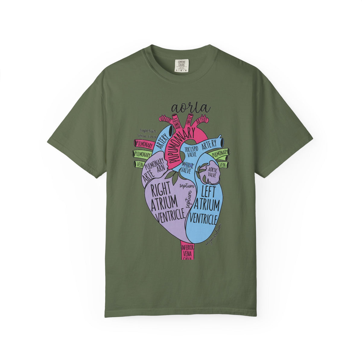 Labelled Heart Anatomy Shirt, Pastel Cardiac Diagram Tee, Nursing School Shirt, Cardiology Gift