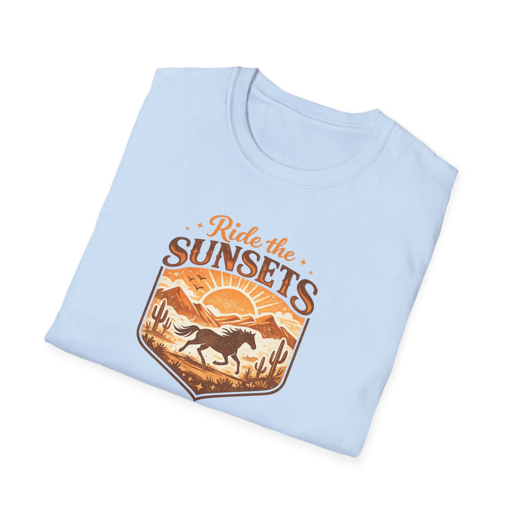 Ride The Sunsets Shirt, Retro Western Horse Tee, Cowgirl Gift