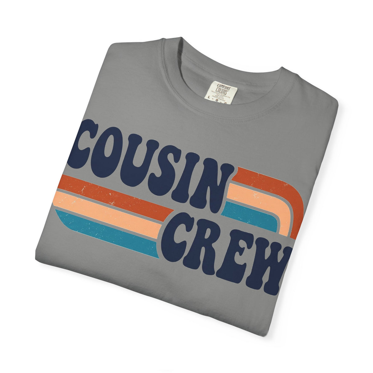 Cousin Crew Rainbow Stripe Shirt, Retro Family Reunion Tee, Matching Cousins Shirt, Family Gift
