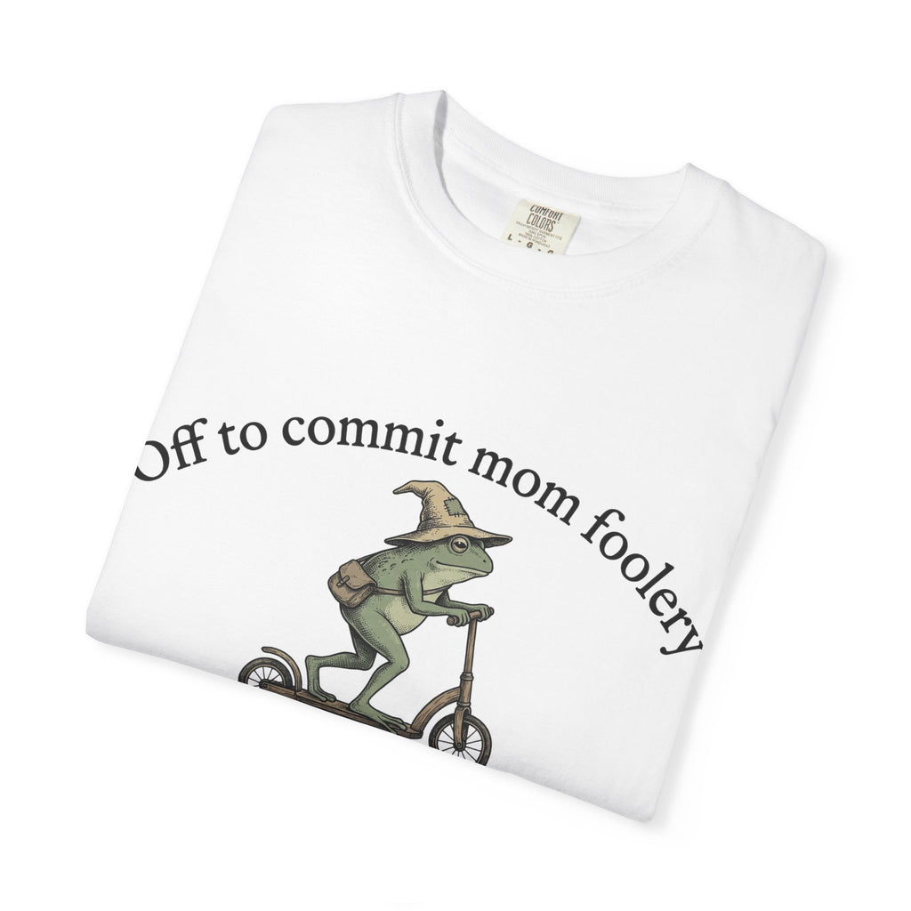 Off To Commit Mom Foolery Shirt, Funny Witch Frog Scooter Tee, Sarcastic Mom Shirt, Mom Humor Gift