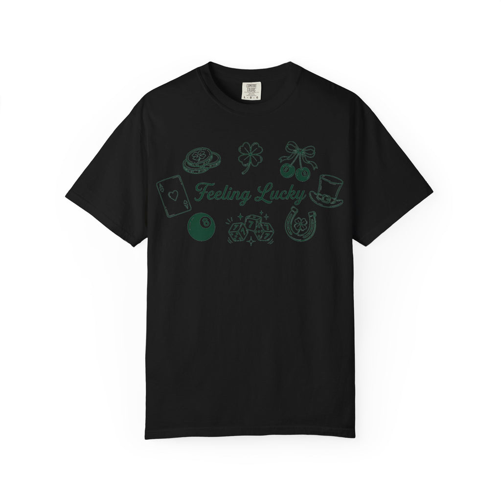 Feeling Lucky Wide Charms Shirt, St Patricks Clover Dice Tee, Green Luck Shirt, Irish Gift