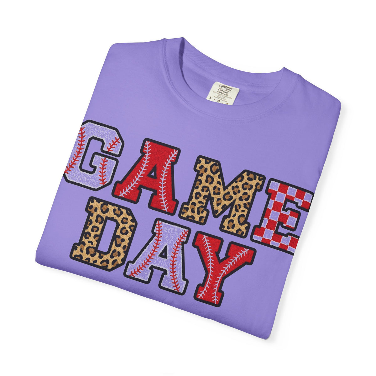 Game Day Varsity Patch Shirt, Baseball Leopard Letter Tee, Sports Mom Shirt, Baseball Mom Gift