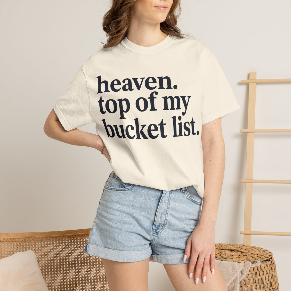 Heaven Top Of My Bucket List Shirt, Bold Serif Christian Tee, Faith Statement Shirt, Believer Gift