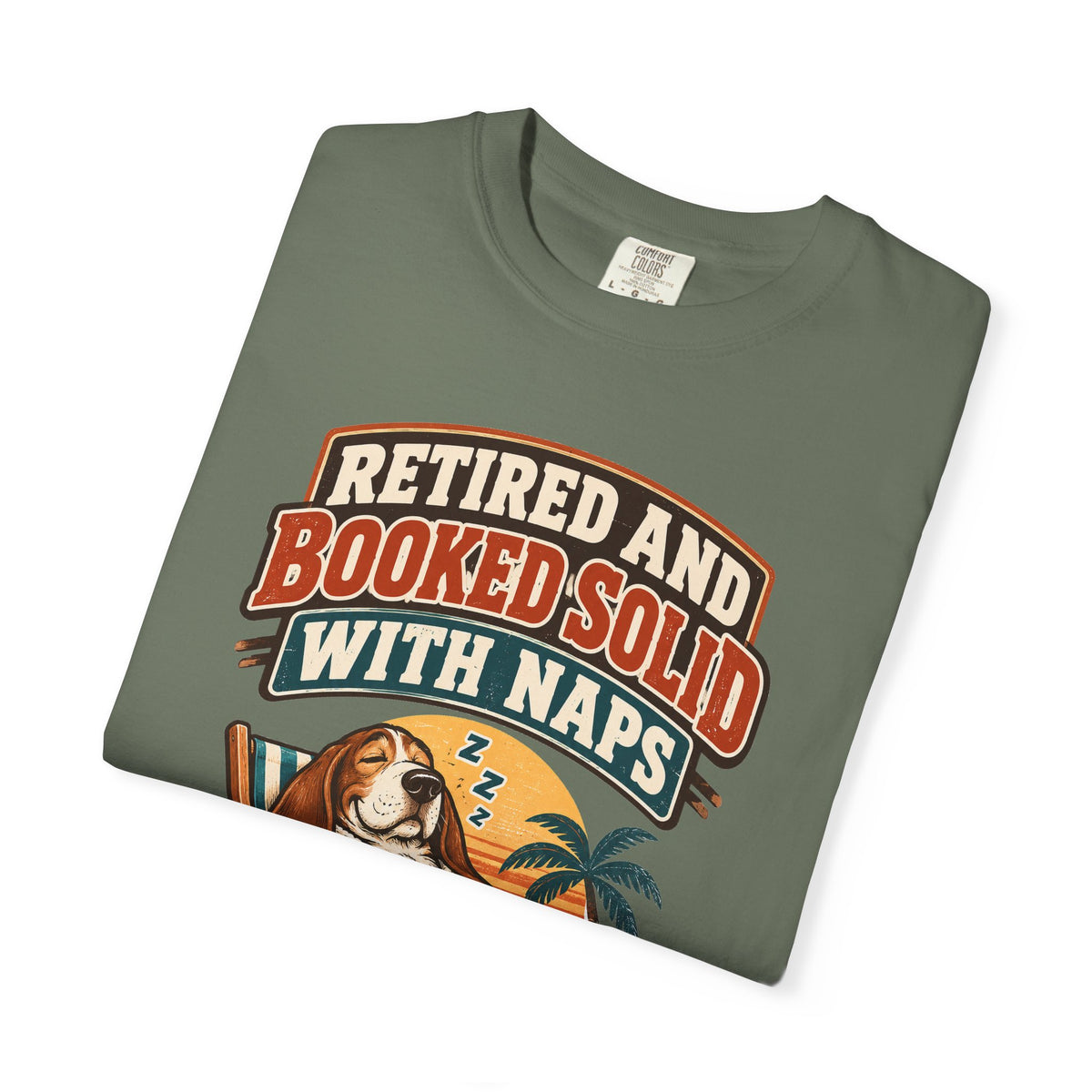 Funny Retirement Shirt Retired And Booked Solid With Naps | Vintage Badge Shirt | Retirement Gift For Him Her