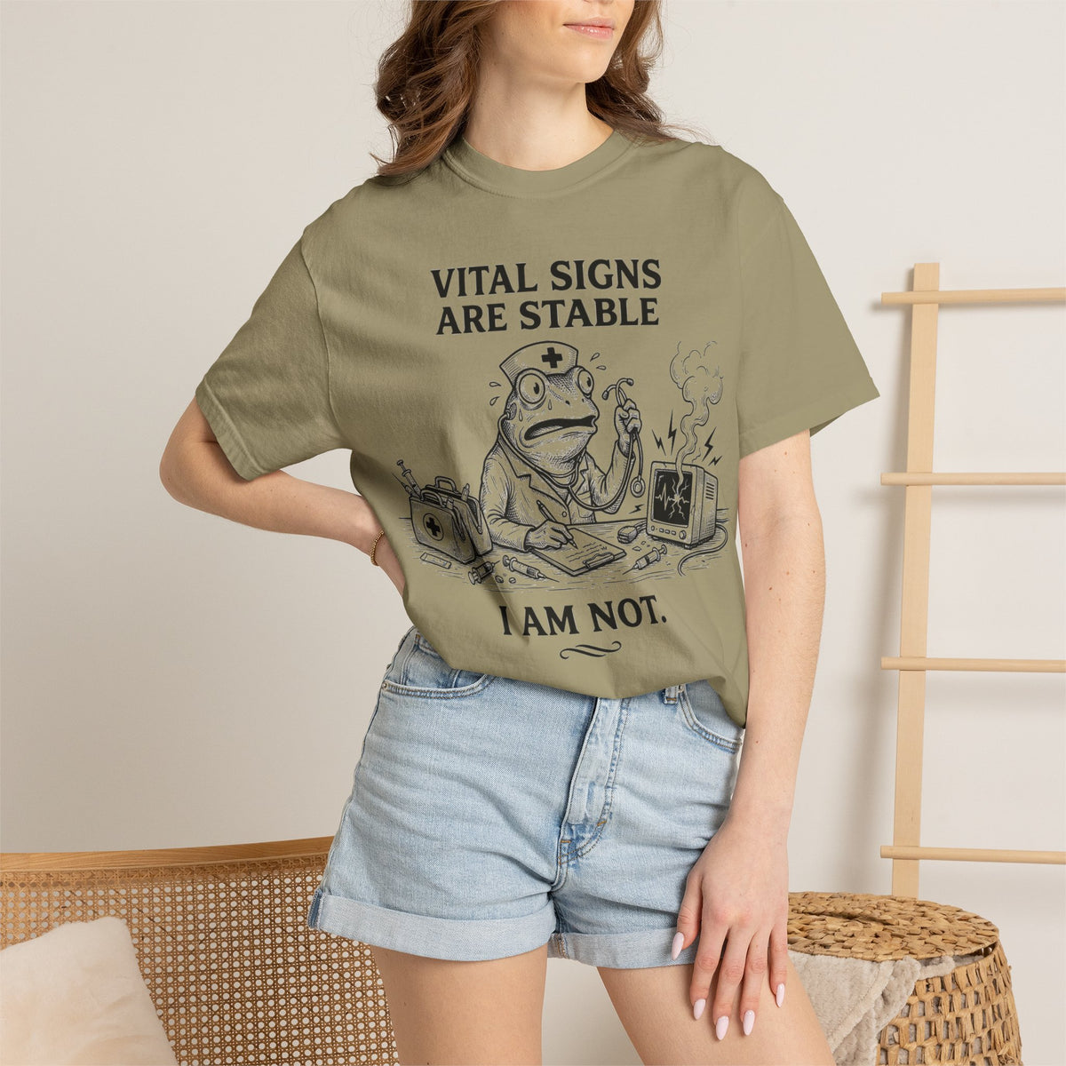 Vital Signs Are Stable I Am Not Shirt, Funny Nurse Frog Tee, Burnt Out RN Shirt, Night Shift Gift