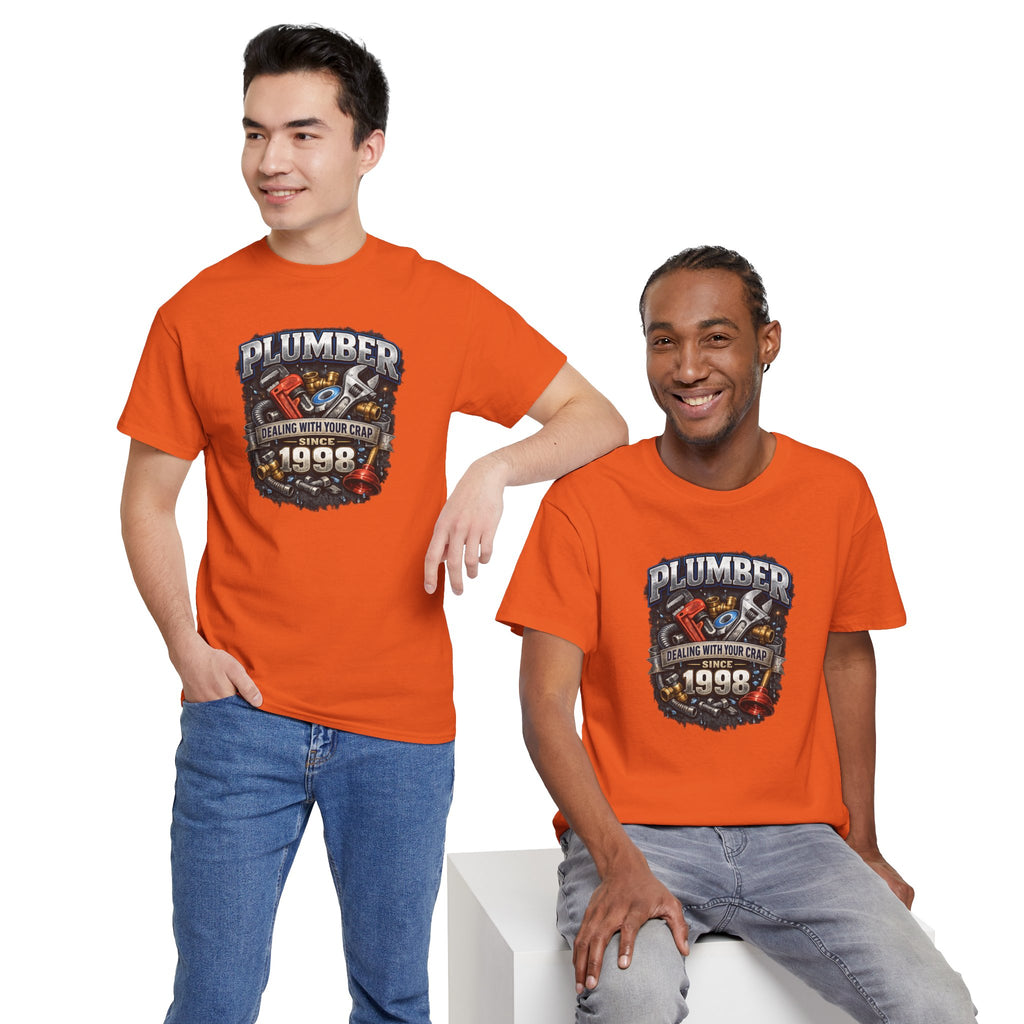 Plumber Since 1998 T-Shirt – “Dealing With Your Crap” Vintage Tool Graphic Tee