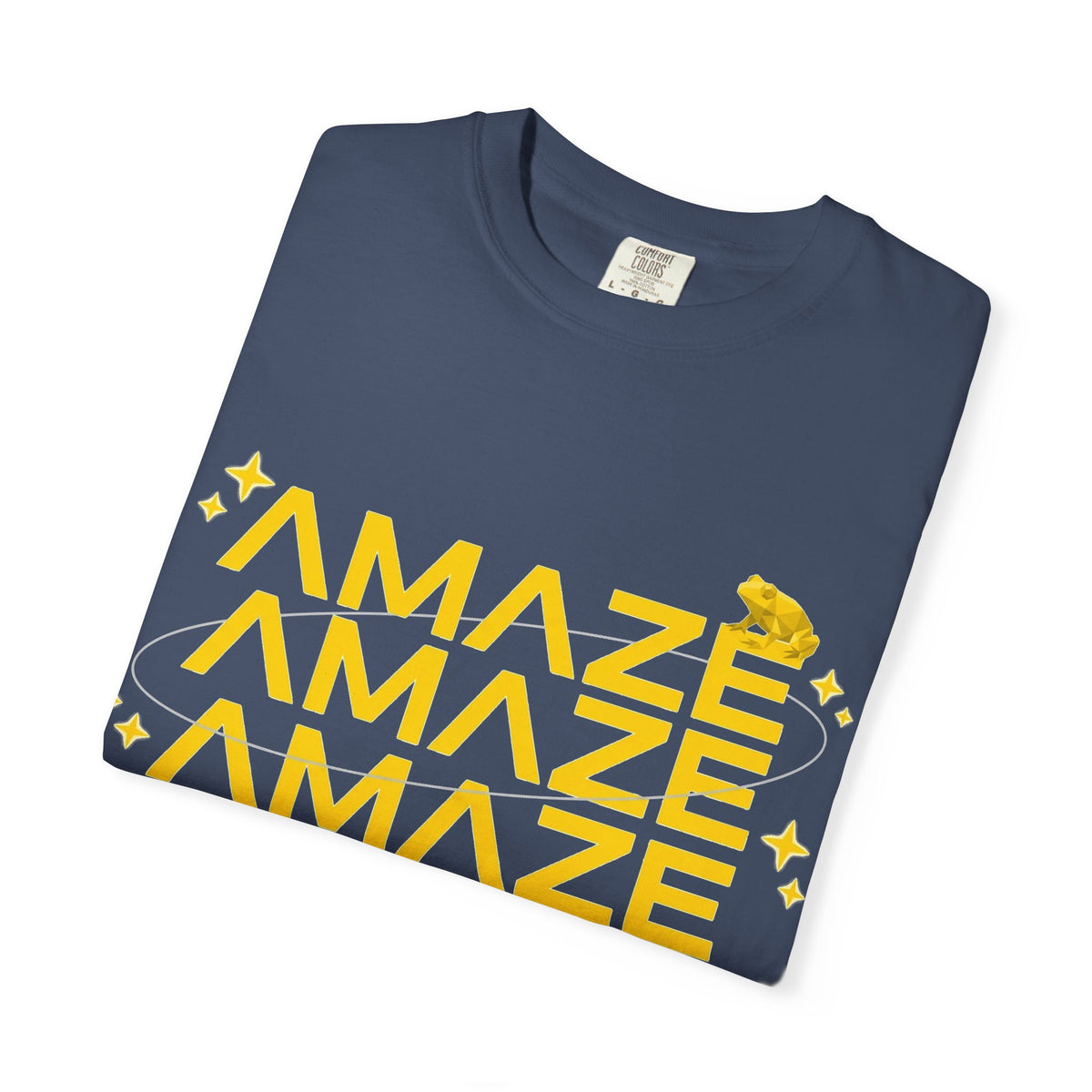 Amaze Amaze Amaze Shirt, Retro Stacked Type Tee, Tiny Frog Graphic Shirt, Funny Minimal Gift