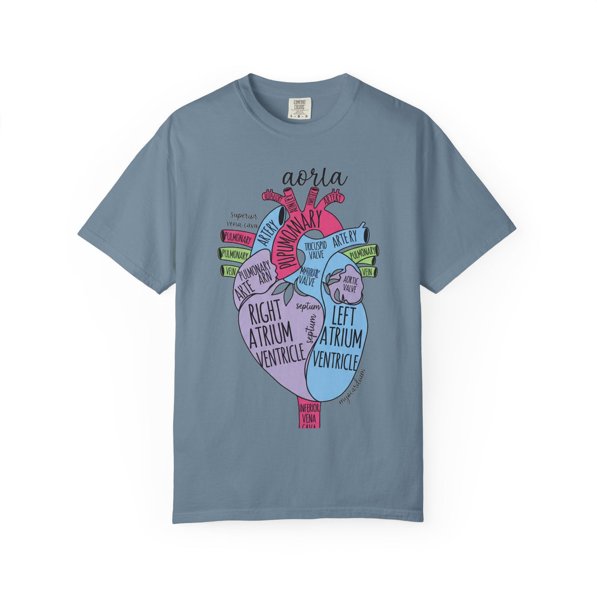 Labelled Heart Anatomy Shirt, Pastel Cardiac Diagram Tee, Nursing School Shirt, Cardiology Gift