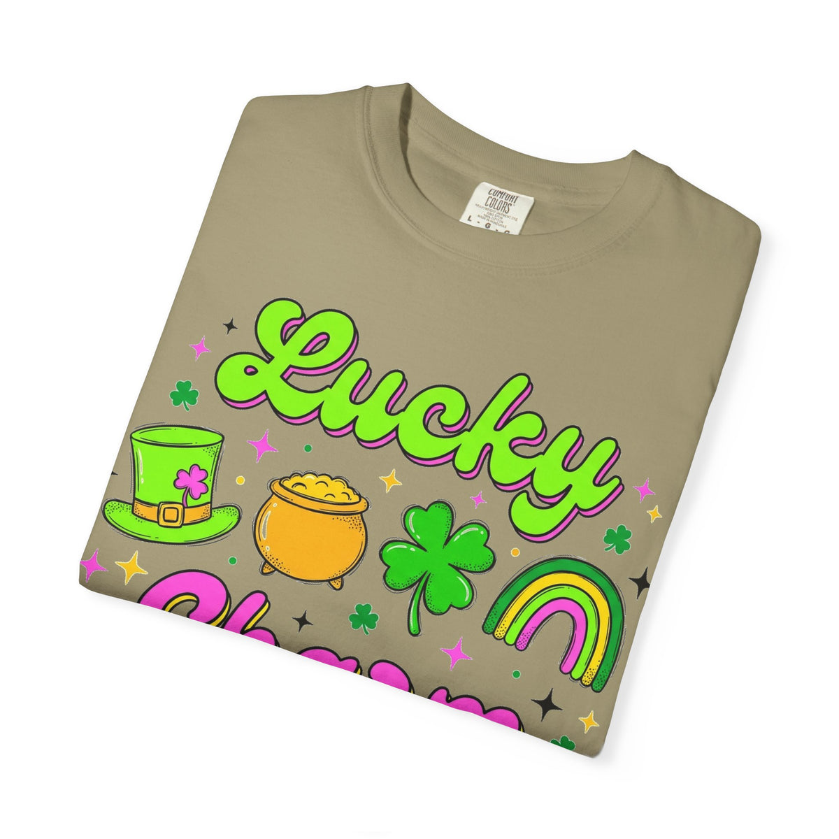Lucky Charm Shirt, Retro St Patricks Day Doodle Tee, Pot Of Gold Rainbow Shirt, Irish Gift