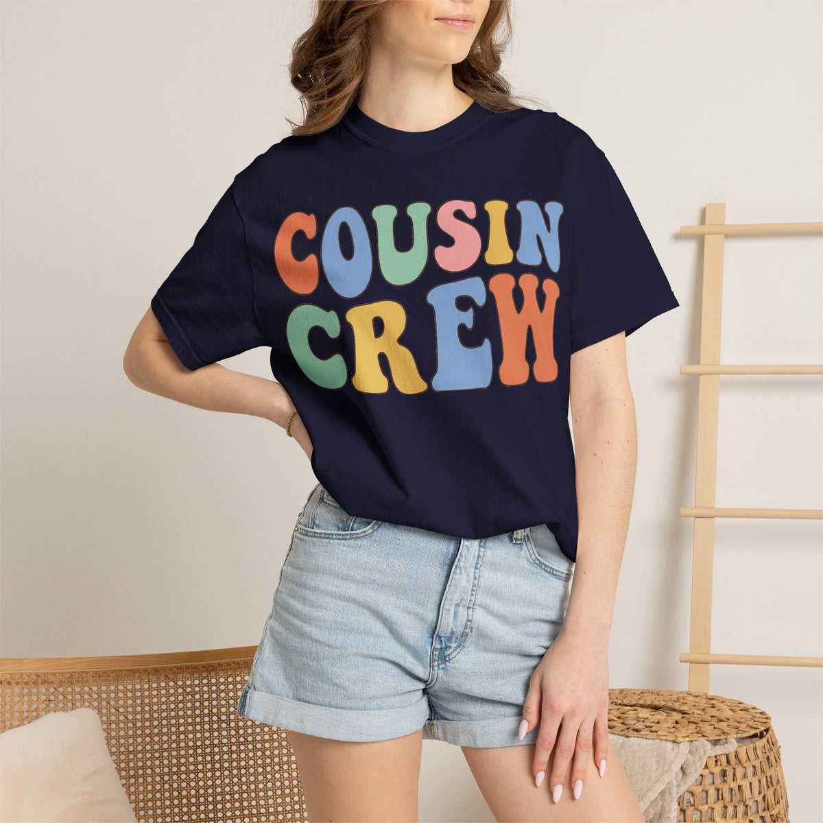 Cousin Crew Shirt, Retro Groovy Bubble Letter Tee, Matching Family Reunion Shirt, Cousin Gift