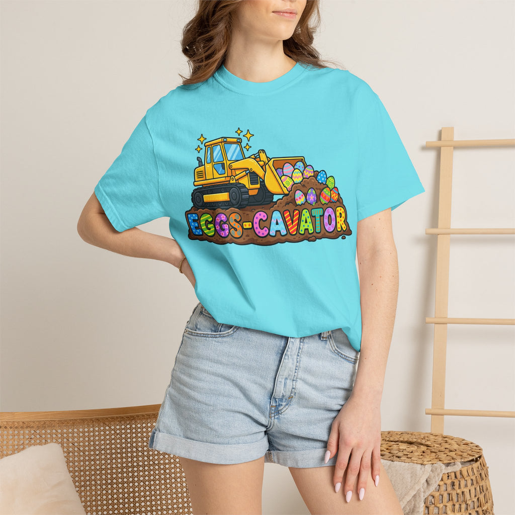 Eggs-Cavator Shirt, Funny Easter Digger Tee, Construction Easter Egg Shirt, Toddler Boy Easter Gift