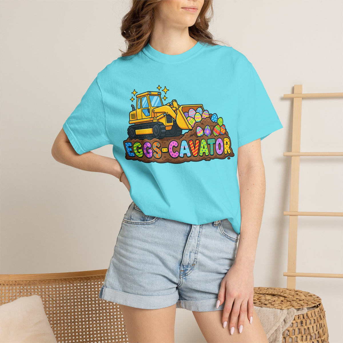 Eggs-Cavator Shirt, Funny Easter Digger Tee, Construction Easter Egg Shirt, Toddler Boy Easter Gift
