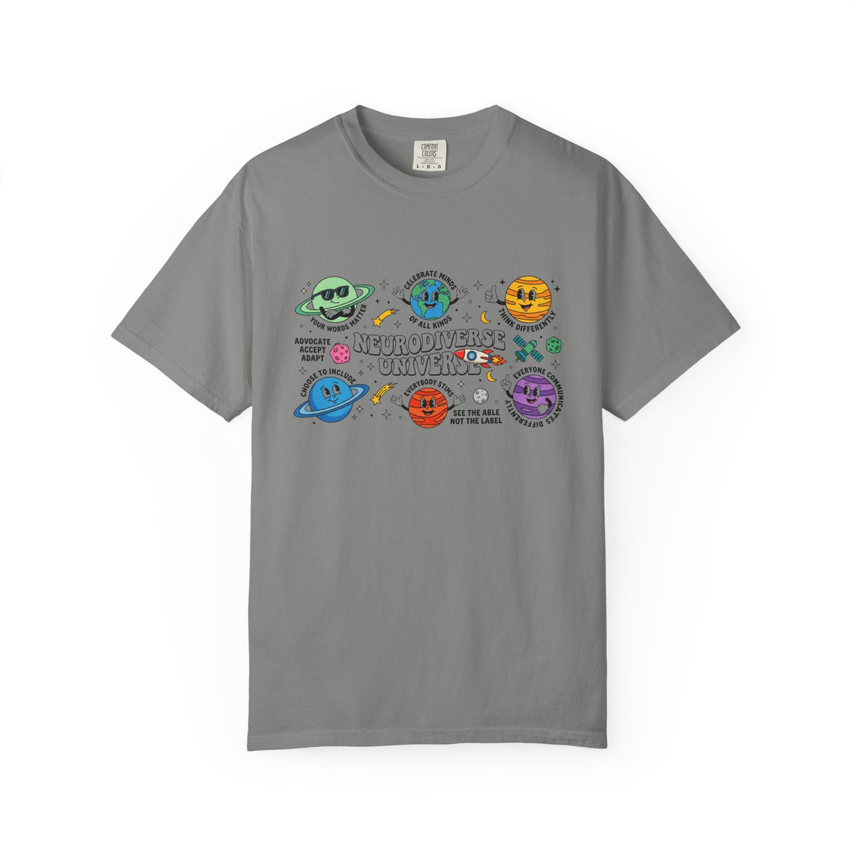 Neurodiverse Universe Wide Shirt, Autism Acceptance Planets Tee, Inclusion Teacher Shirt, SPED Gift
