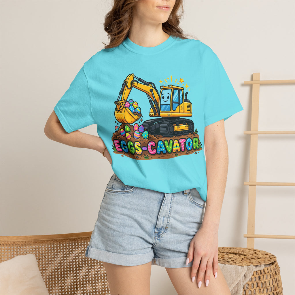 Eggs-Cavator Excavator Shirt, Funny Easter Construction Tee, Digger Easter Egg Shirt, Boys Easter Gift