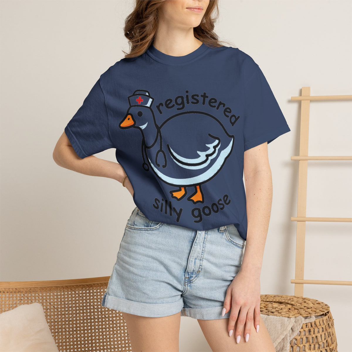 Registered Silly Goose Wide Shirt, Long Neck Nurse Goose Tee, Funny Nurse Shirt, RN Gift
