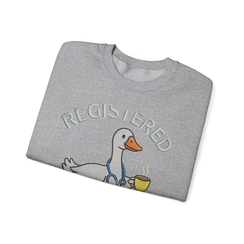 Registered Silly Goose Sweatshirt, Funny Goose Coffee Stethoscope Sweatshirt, Nurse Humor Gift, Silly Goose Nursing Student Sweatshirt, RN S