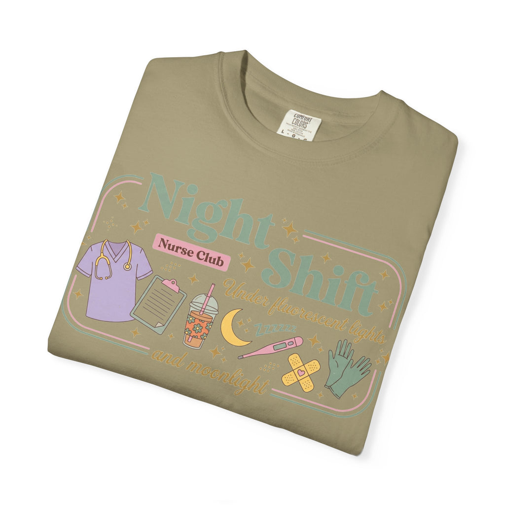 Night Shift Nurse Club Shirt, Under Fluorescent Lights And Moonlight Tee, Cute Night Nurse Shirt, RN Gift