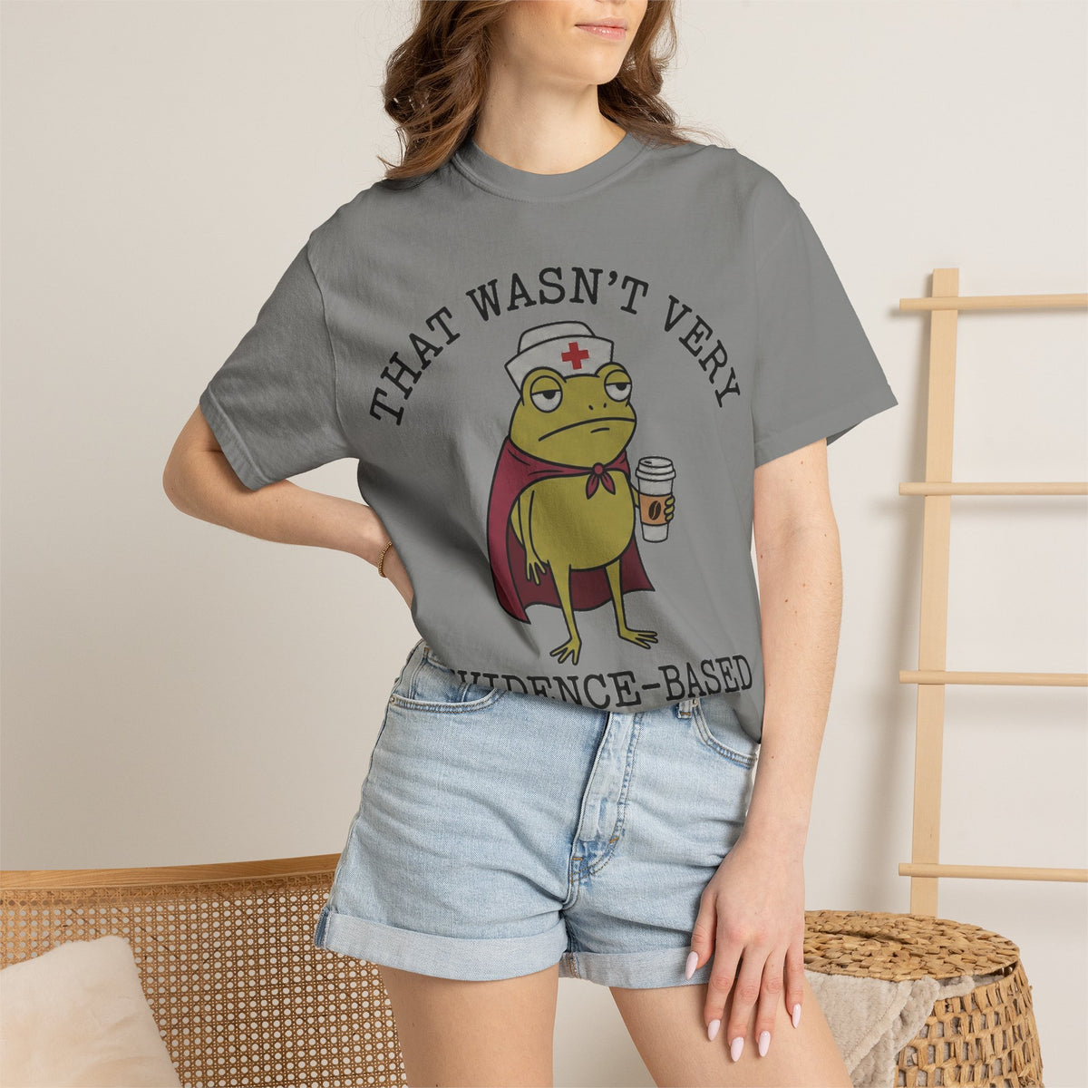 That Wasn't Very Evidence-Based Of You Caped Frog Shirt, Funny Nurse Frog Tee, Nursing Student Shirt, RN Gift